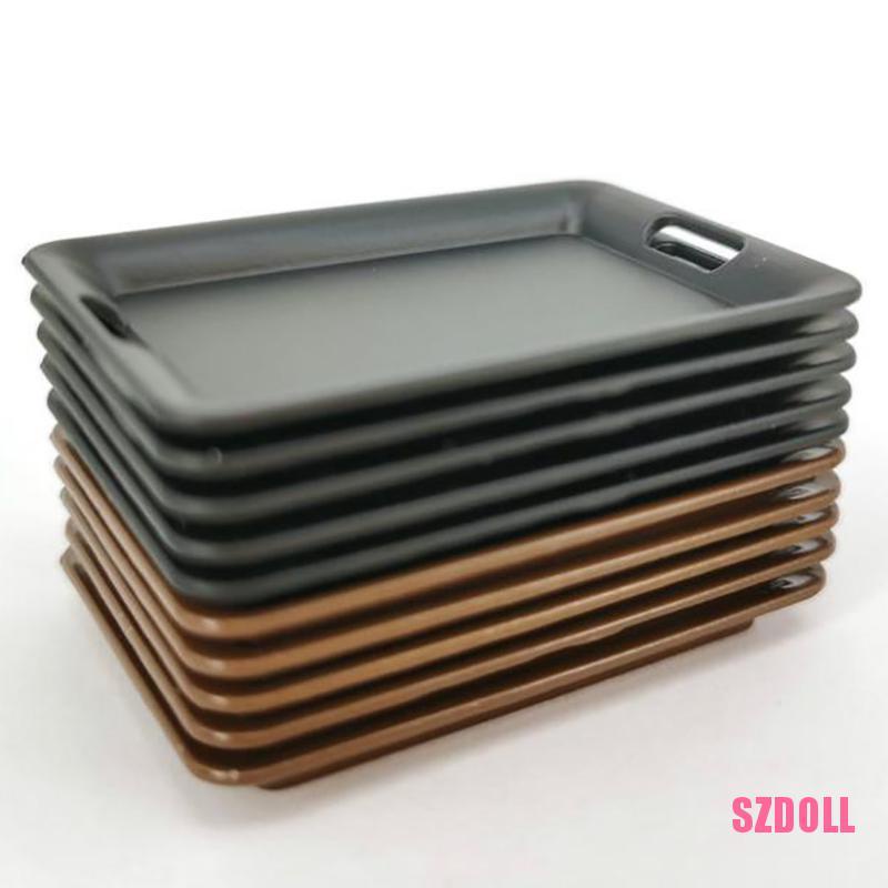 Khay Kim Loại Mini 1/12 Dùng Để Đựng Đồ Chơi Nhà Bếp Búp Bê Có Kẹp Tiện Dụng