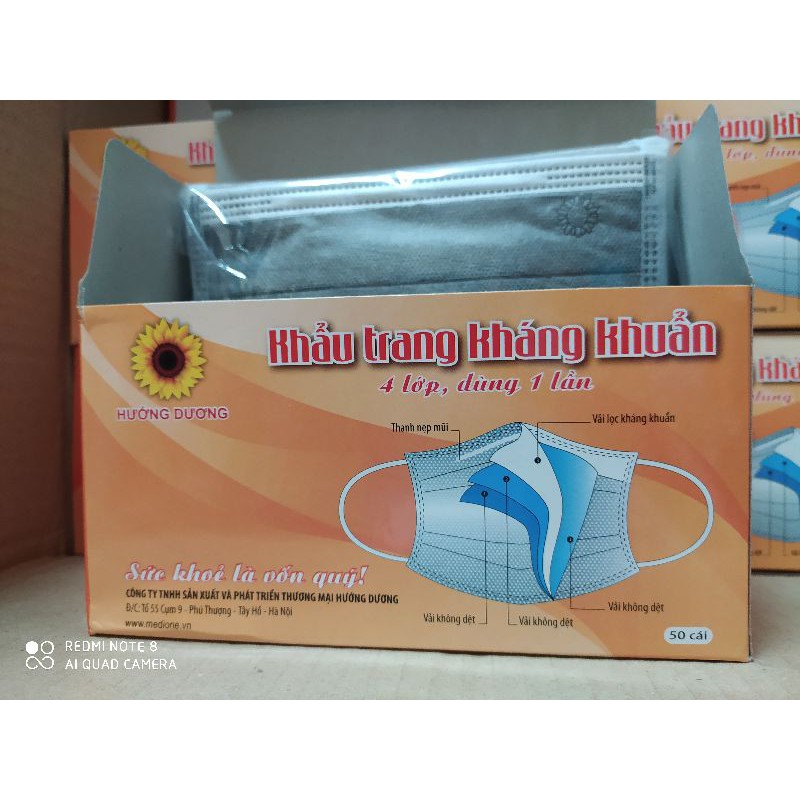 Khẩu trang hương dương 4 lớp than hoạt tính