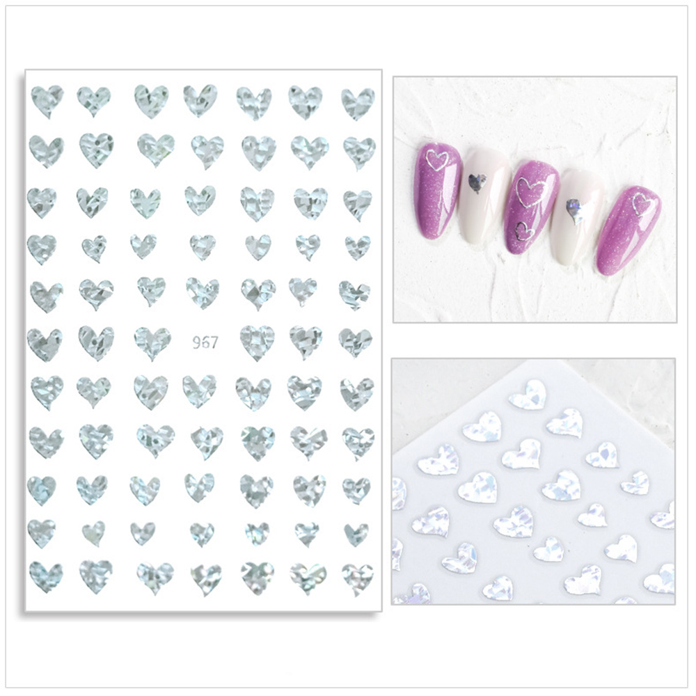 Miếng Dán Trang Trí Móng Tay Hình Trái Tim Tiện Dụng
