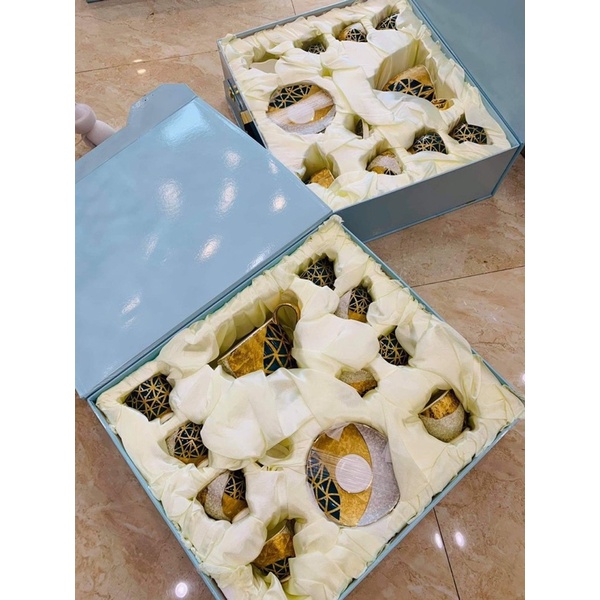 Bộ ấm chén sứ xương mạ vàng phong cách châu Âu-Bộ trà đẹp