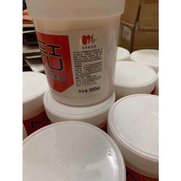 Lọ phủ bóng Acrylic 1kg metu, phủ bóng tranh acrylic