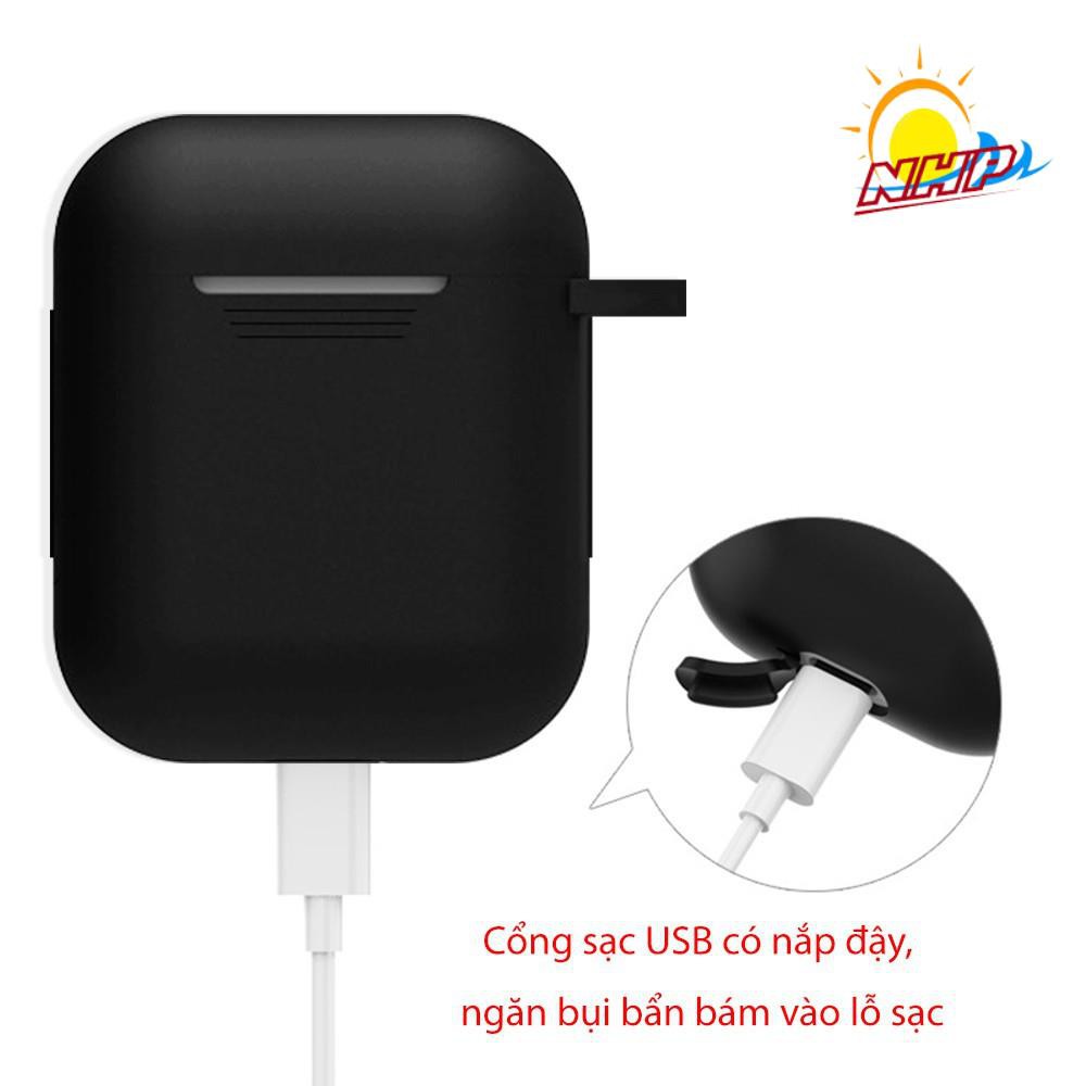 Case hộp tai nghe Airpods 1 chống bụi tiện lợi, nhỏ gọn bằng Silicone có móc gắn kèm