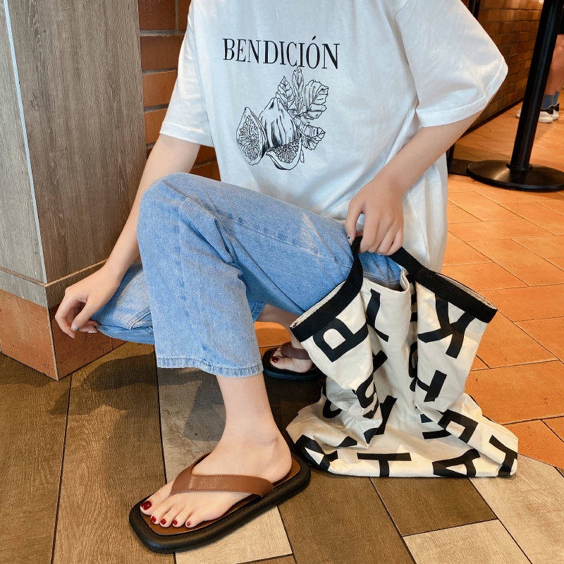 Dép Xỏ Ngón Mũi Vuông Phong Cách Mới Cho Cặp Đôi