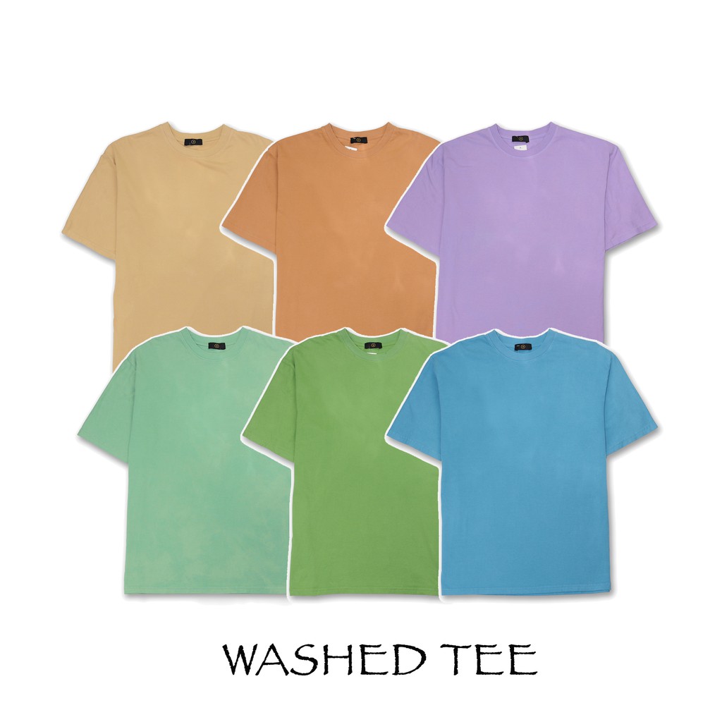 Áo thun wash trơn cotton unisex W2P 6 màu vintage thun cotton 100 thấm hút mồ hôi chất mịn mát mẻ