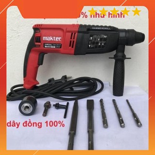 máy khoan bê tông maktec tặng 5 mũi khoan đục và đầu khoan vít
