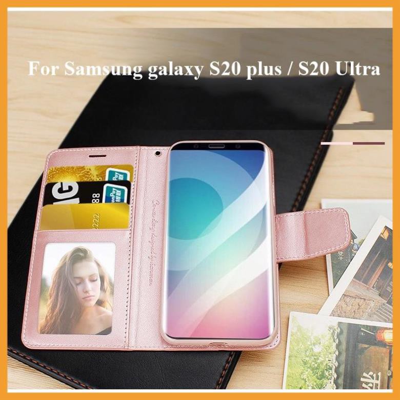 Bao da Samsung Galaxy S20 / S20 Plus / S20 Ultra / S10 Lite / S9 Plus dạng ví hiệu hanman, ngăn đựng thẻ ATM