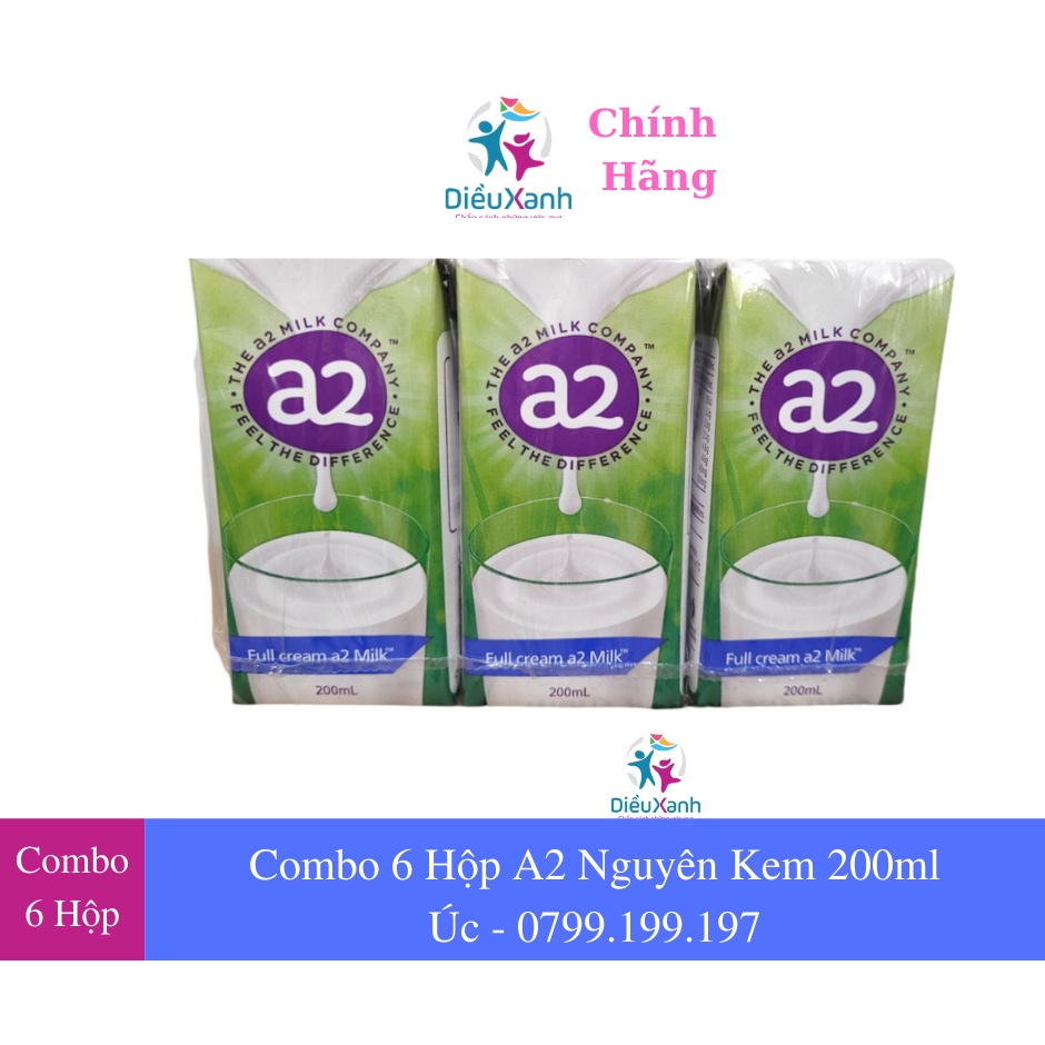 Combo 6 Hộp A2 Nguyên Kem 200ml - Nhập Khẩu Úc