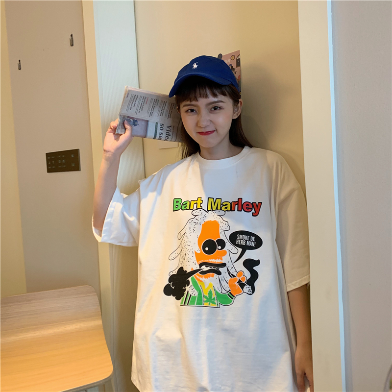 NRVP Áo thun dáng rộng tay ngắn thời trang năm 2021 cho nữ