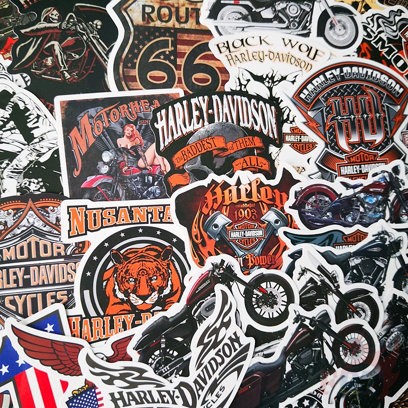 Set 50 sticker dán trang trí thủ công hình hoạt hình phong cách Hip hop Series 03