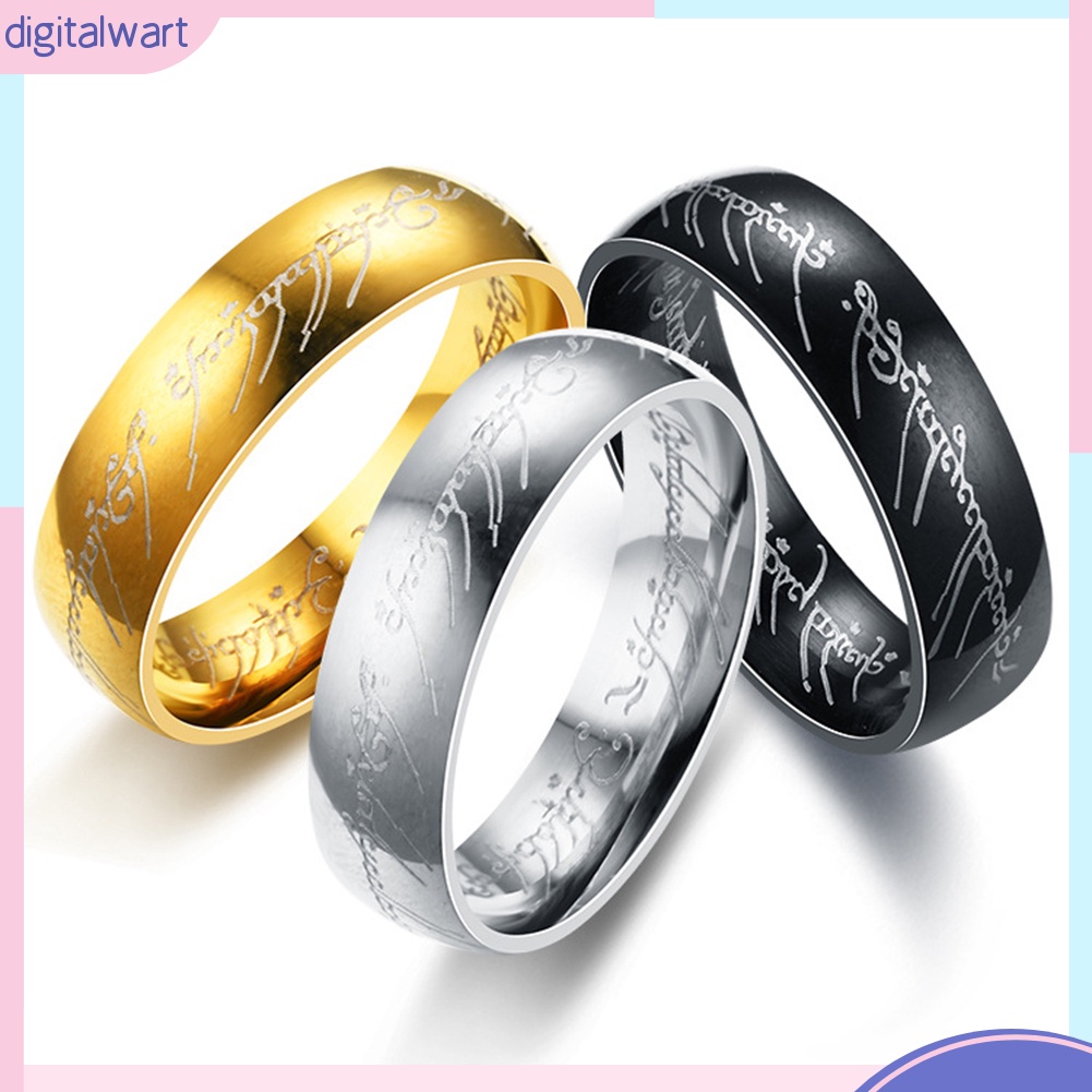 Nhẫn Thép Không Gỉ Bản Rộng 6mm Khắc Chữ Thời Trang Dành Cho Các Cặp Đôi