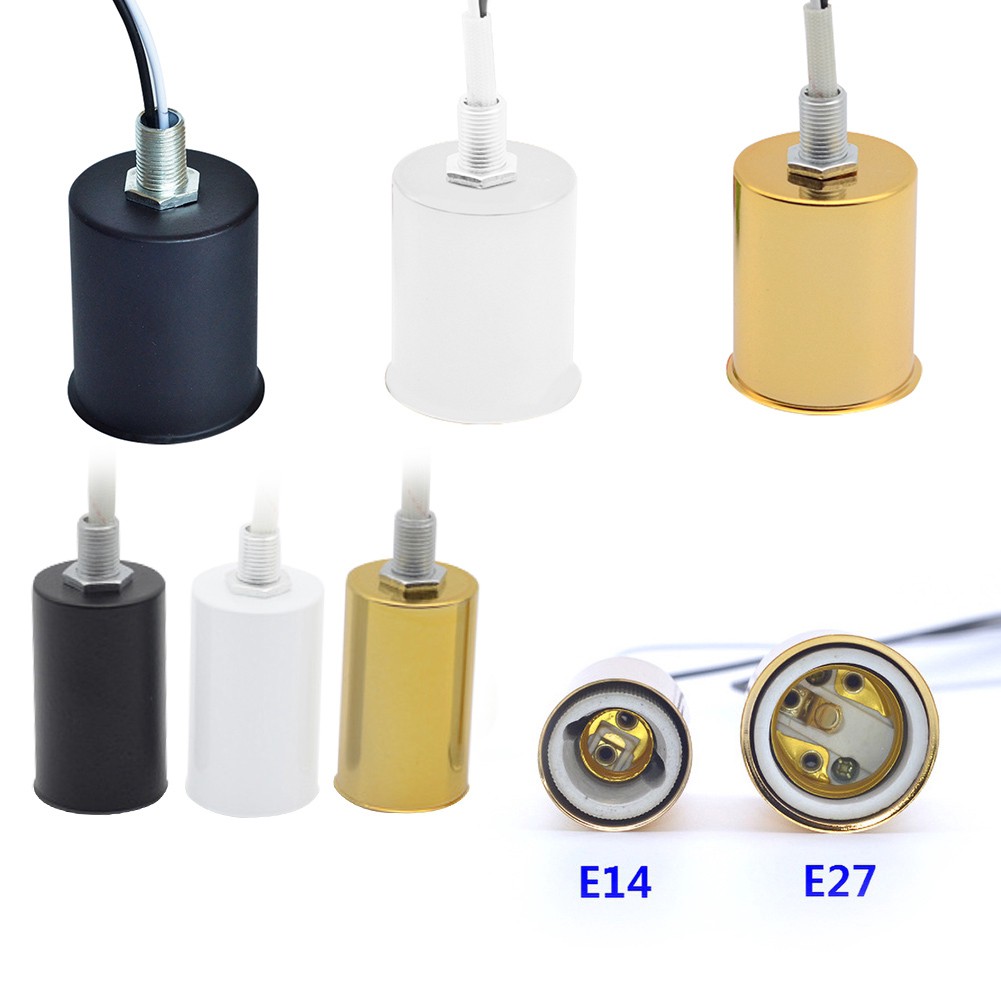 Chuôi bóng đèn E14/E27 H18 chất liệu gốm sứ và kim loại cao cấp