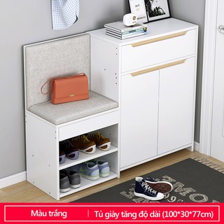 Tủ giày nhiều ngăn có cánh tủ có đệm ngồi thay giày dép tiện lợi chất liệu cao cấp độ bền cao FU207