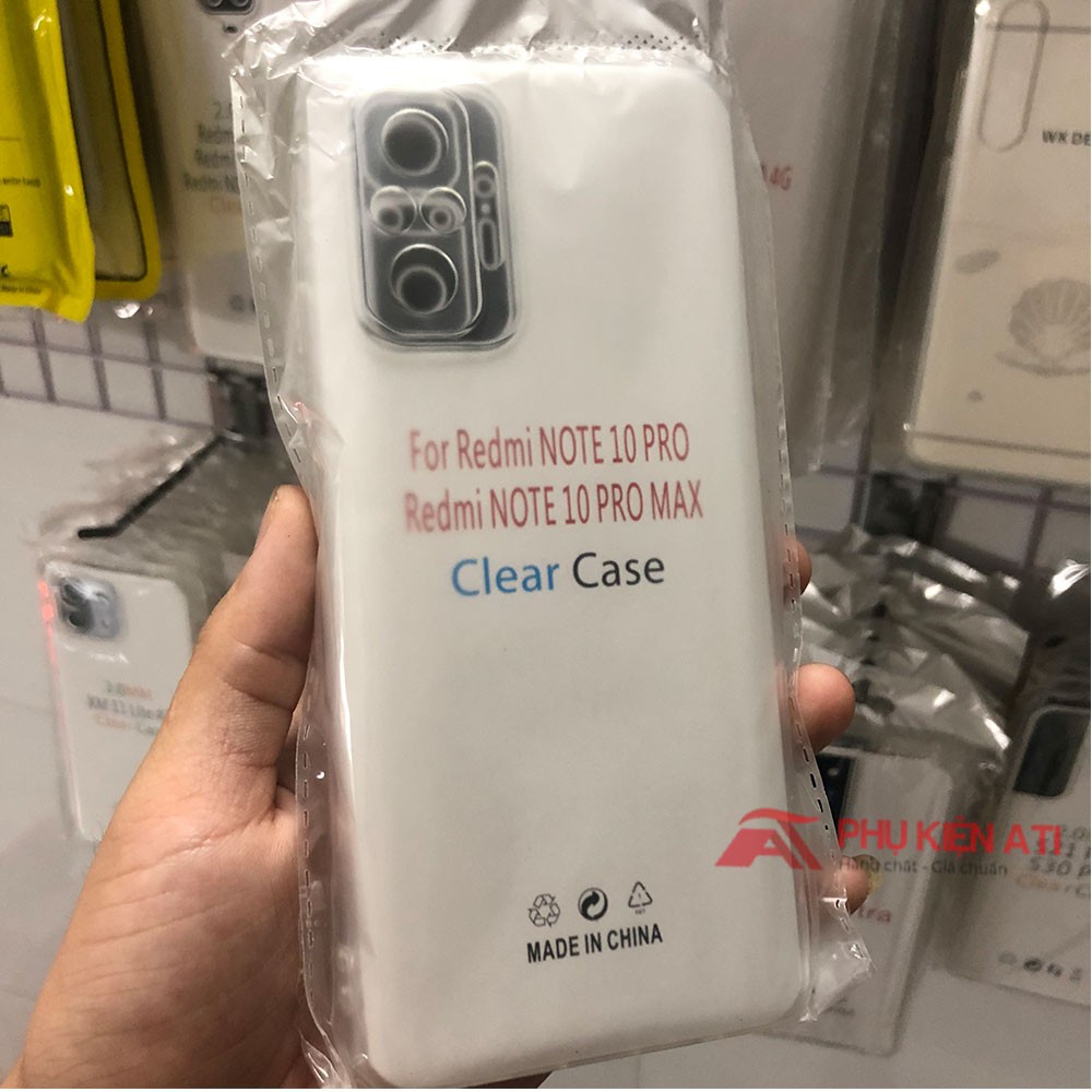 Ốp lưng Redmi Note 10 Pro/ Note 10/ 10s- Dẻo, Trong suốt, Lâu ố vàng