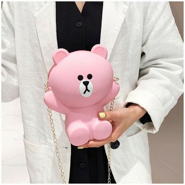 [ĐỦ MÀU] ♥️Túi Gấu Silicon Siêu Dễ Thương Kèm 2 Dây♥️ | BigBuy360 - bigbuy360.vn