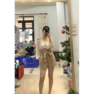 Quần short kaki cột thắt eo