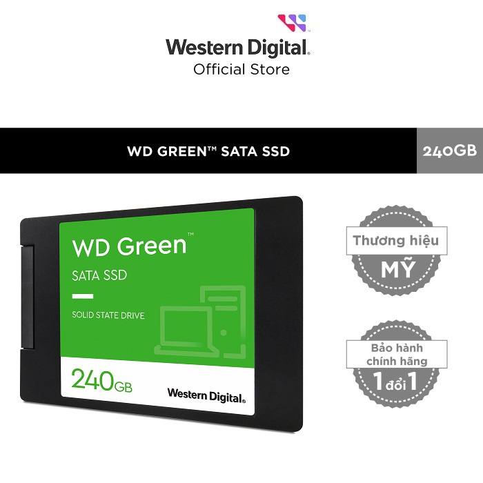 Ổ cứng SSD Western Digital green Sata III 240GB WDS240G3G0A - new version 2022