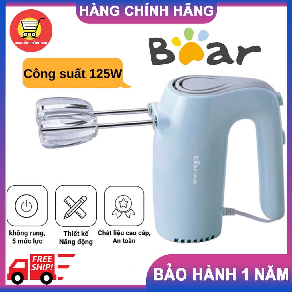 Máy đánh trứng Mini cầm tay Bear DDQ-B02P5 - Thiết kế cầm tay nhỏ gọn - 5 chế độ đánh - Bảo Hành 12 Tháng