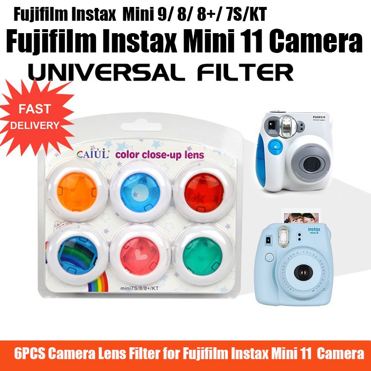 Bộ 6 Kính Lọc Hình Trái Tim Cho Máy Ảnh Fujifilm Instax Mini 11 Mini 9 / 8 / 8 + / 7s / Kt