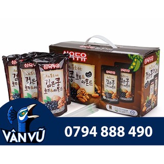 Sữa Hạt Óc Chó Hạnh Nhân Đậu Đen Hàn Quốc Sahmyook Foods Thùng 20 Túi X 195ml Tốt Cho Trẻ Nhỏ, Thai Phụ