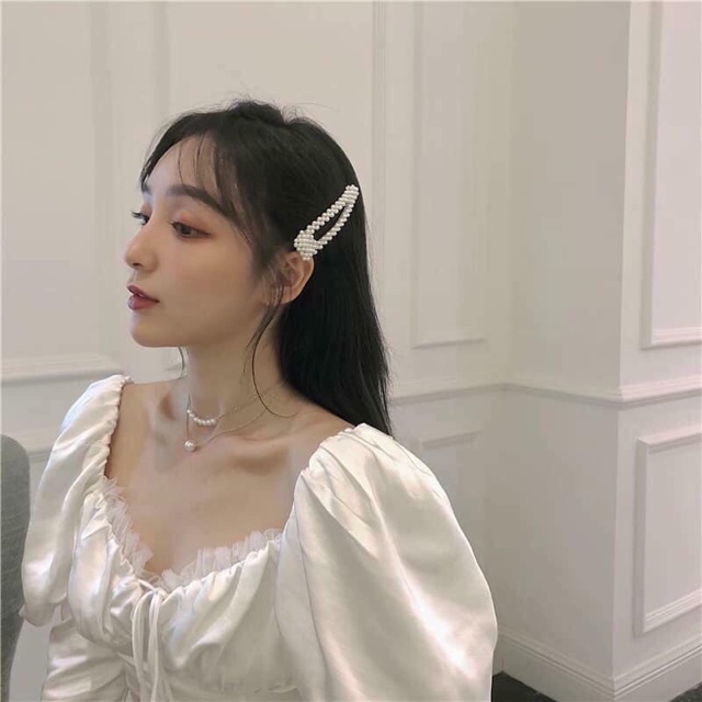 SET 4 KẸP TÓC MÁI SIÊU XINH GIẢ NGỌC TRAI HÀN QUỐC