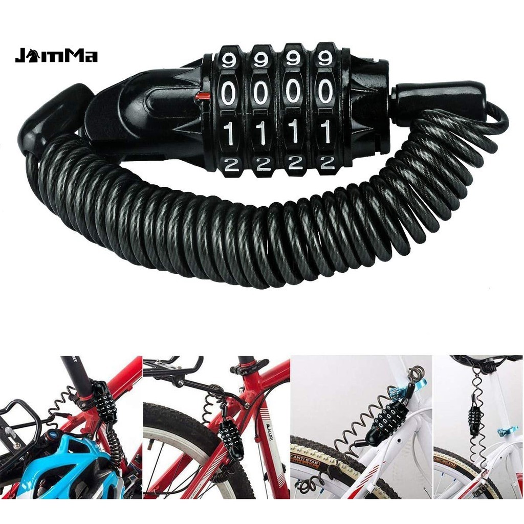 Bicycle lock cable with 4-digit password