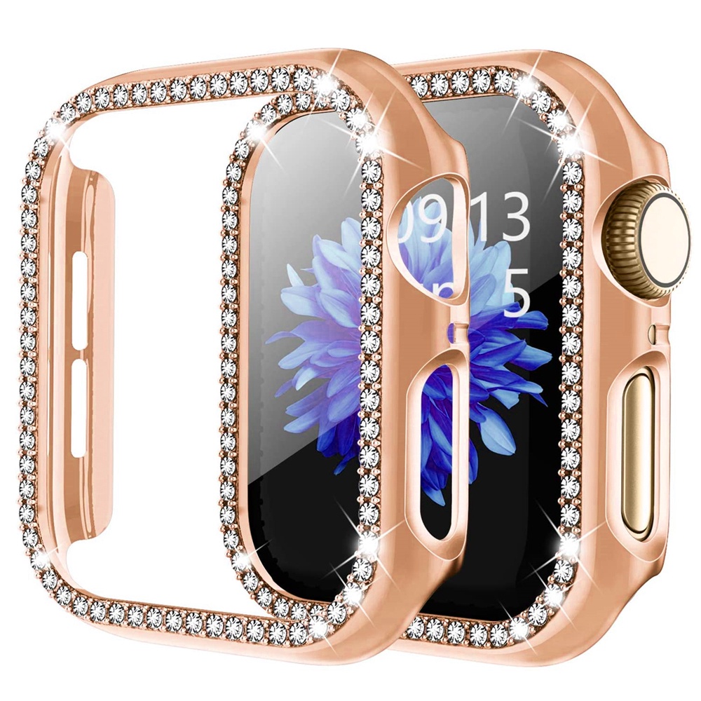 Ốp Bảo Vệ Mặt Đồng Hồ Đính Đá Lấp Lánh Cho Apple watch 7 41mm 45mm 44mm 40mm 42mm 38mm series 7 3 4 5 6 se