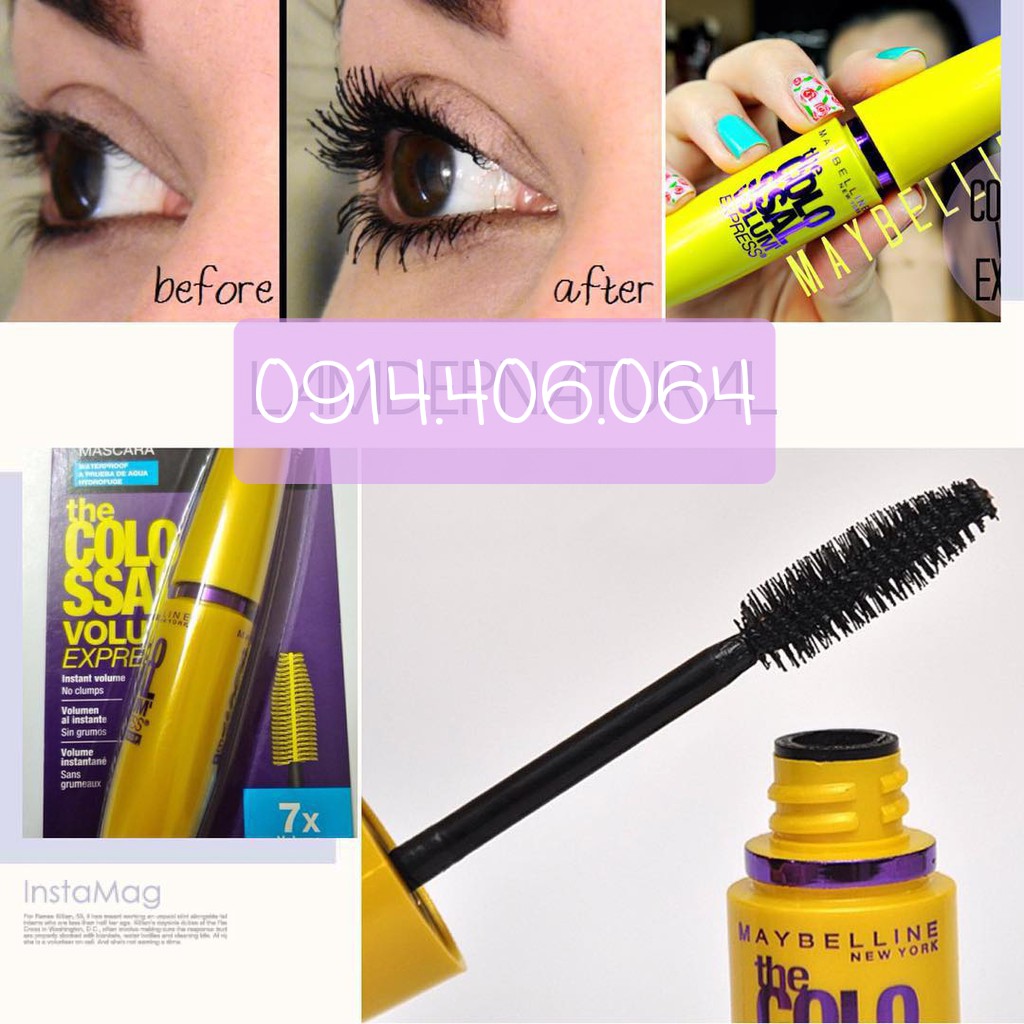 [hàng có VAT ]Mascara Maybeline vàng 7X ( UK )