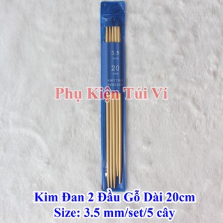 Kim đan 2 đầu gỗ dài 20cm (46k/set/5 cây/1size)