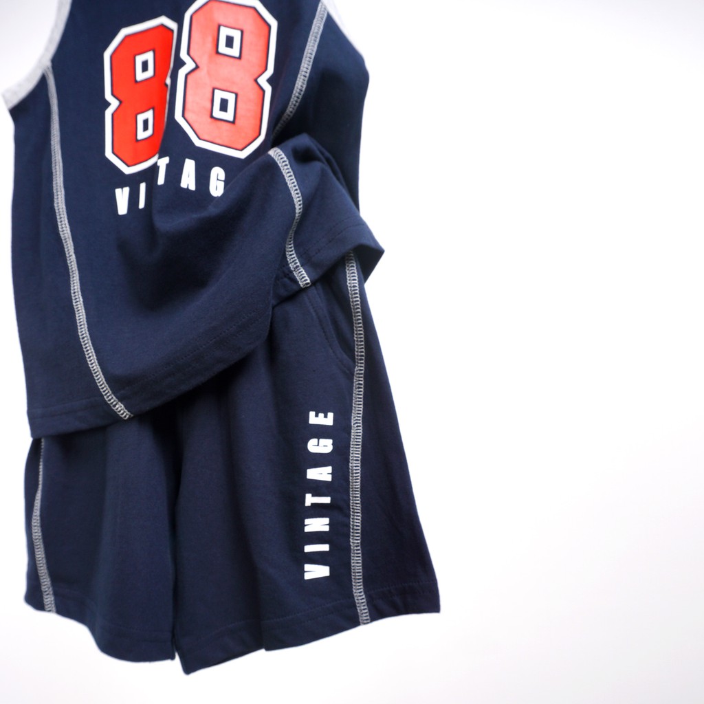 Bộ Mặc Nhà Ba Lỗ Cotton Bé Trai Active