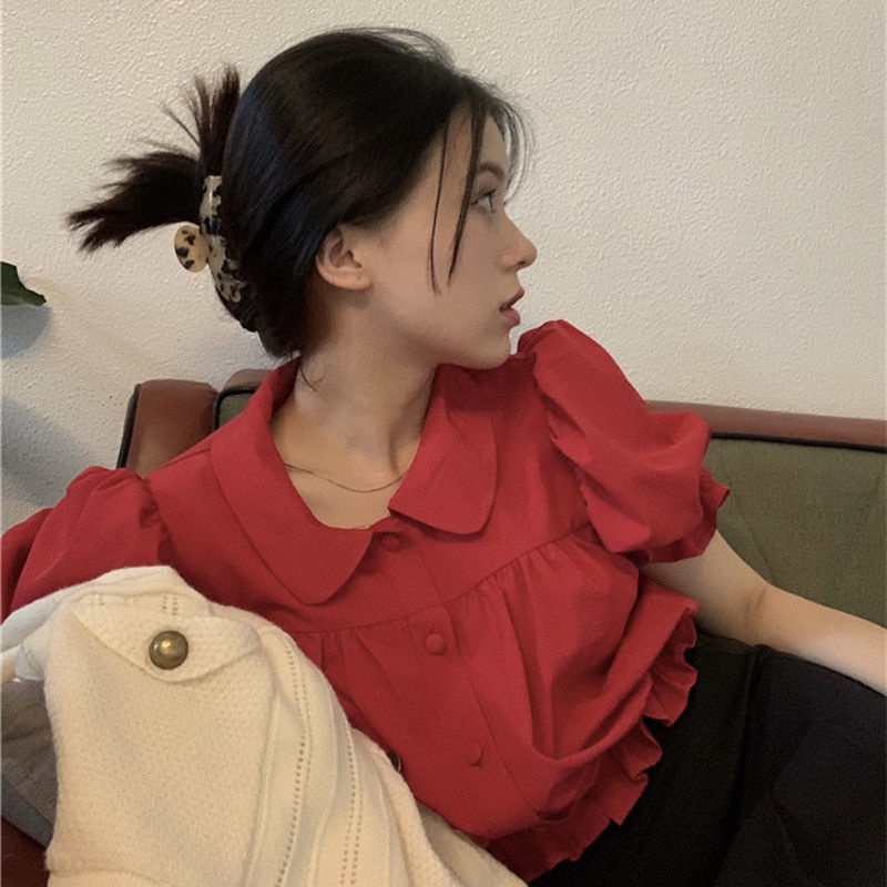 Áo Kiểu Tay Phồng Cổ Búp Bê Xinh Xắn Thời Trang