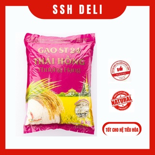 Gạo st24 thái hồng thượng hạng Túi 5 kg - Hàng chính hãng