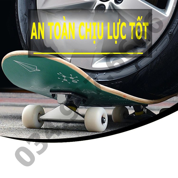 Ván trượt thể thao Skateboard chất liệu gỗ phong ép cao cấp 7 lớp tải trọng 200kg mặt nhám đá kim cương bài Nowship