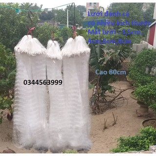 Lưới bắt cá, lưới đánh cá, lưới cá 3 lớp then 3 cao 80cm dài 80m bắt cá rô phi và cá từ 400g đến 2kg