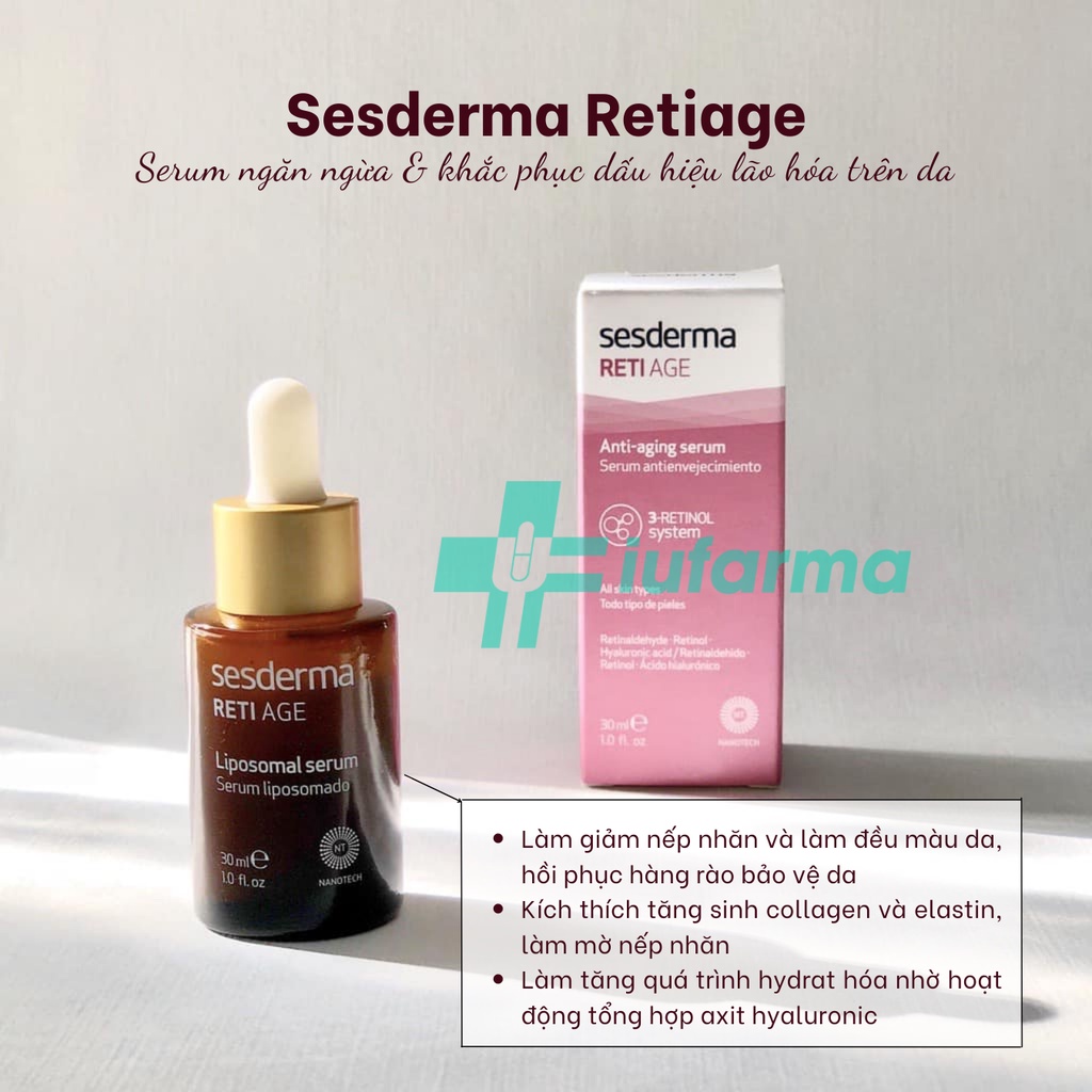 Serum chống lão hóa mạnh mẽ, ngăn ngừa, khắc phục lão hóa da sesderma Retiage Serum 30ml