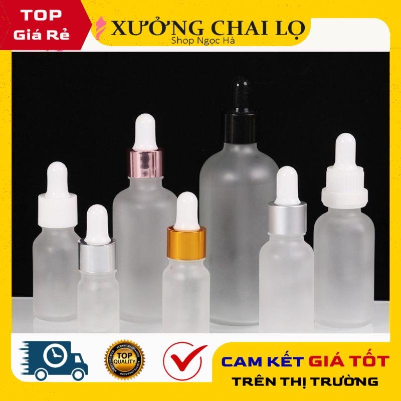 Lọ Chiết Serum Thủy Tinh Phun Mờ Cao Cấp Nắp Bóp Nhỏ Giọt