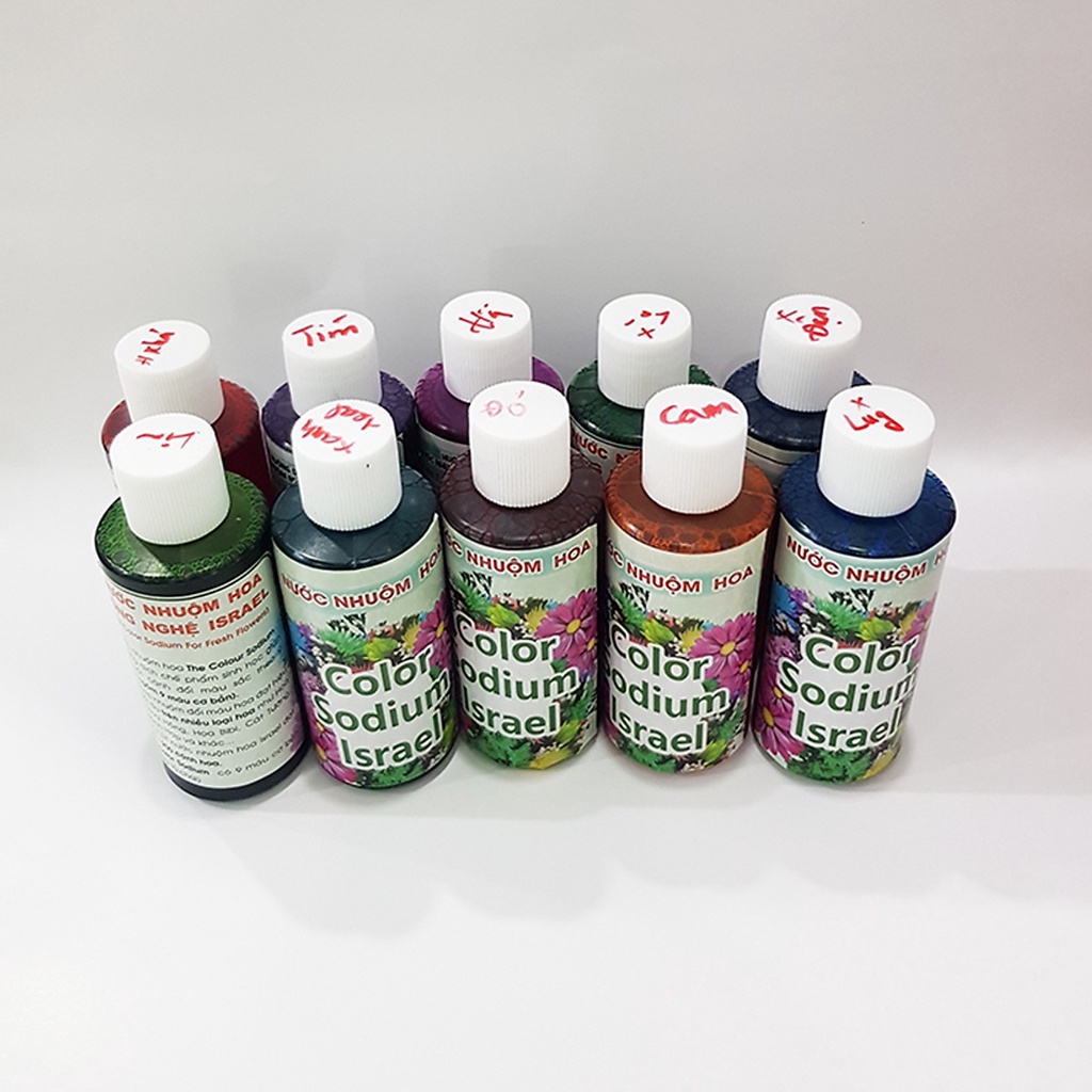 Set 10 Chai Nước Nhuộm Hoa Tươi Công Nghệ Israel(100ml)giúp học sinh nhuộm đổi màu hoa theo ý muốn tại trường,tại nhà...