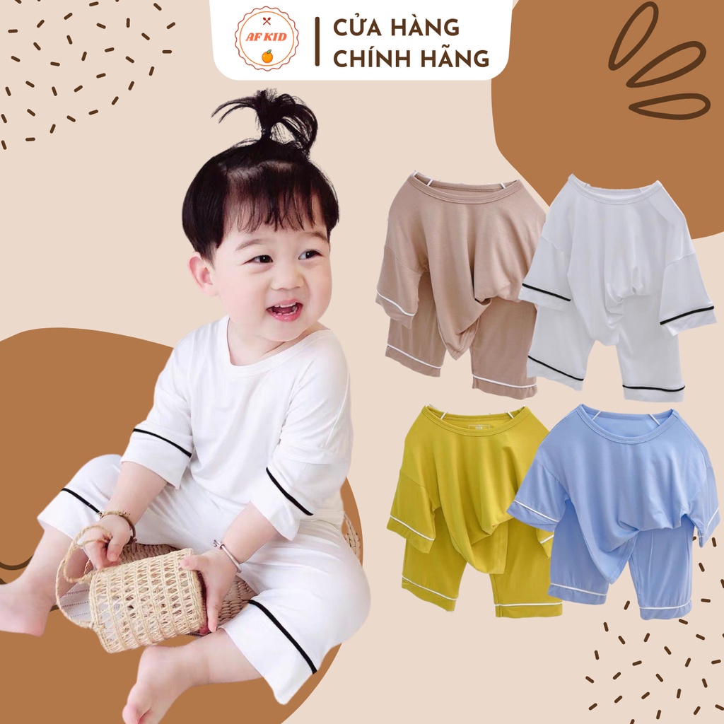 Bộ Quần Áo Trẻ Em Minky Mom Lửng Bo Viền Tay Chân Nhiều Màu Cho Bé Chất Thun Lạnh Siêu Mềm Mịn Mát