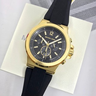 Đồng Hồ Nam Michael Kors MK8445 Dây Cao Su Đen Vỏ Gold Size 48mm