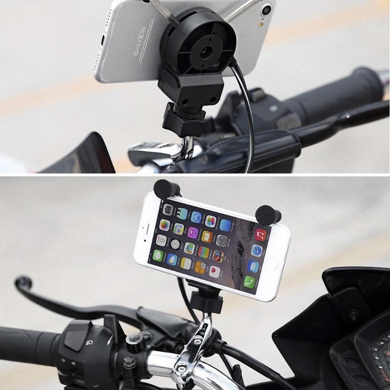 Giá Đỡ Điện Thoại Gắn Tay Lái Xe Máy Kèm Sạc USB 12V Chất Lượng Cao