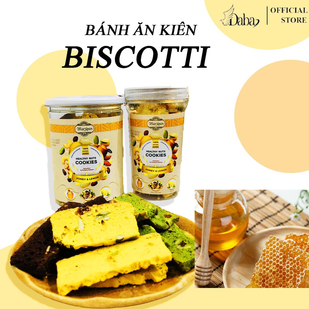 Bánh ăn kiêng dinh dưỡng Biscotti mứt chanh mật ong không đường Tăng sức đề kháng ăn chay eat clean tập gym thể thao