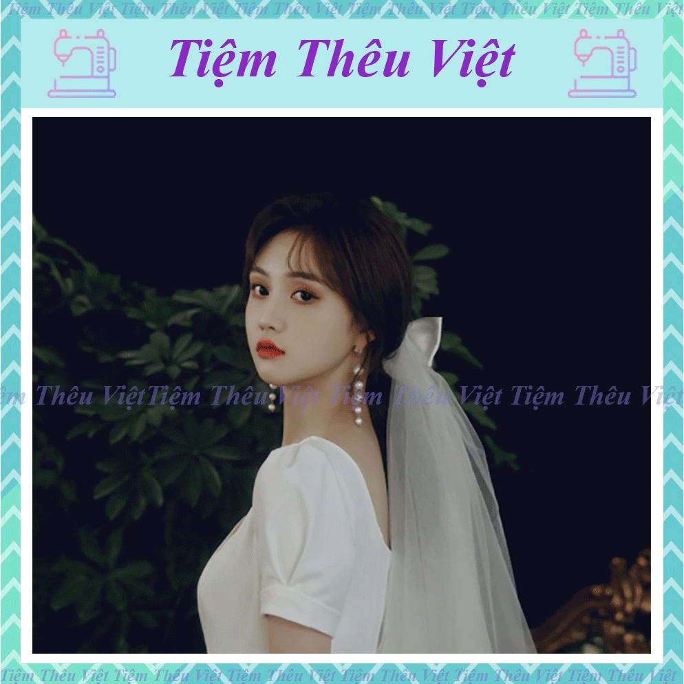 Lúp Cô Dâu Tiệm Thêu Việt Khăn Voan Trùm Đầu