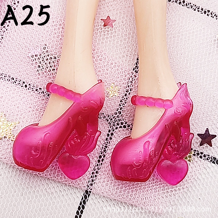30 cm búp bê barbie giày cao gót giày nhỏ màu đen dép đồ chơi nhà cho bé gái phụ kiện giày quà tặng