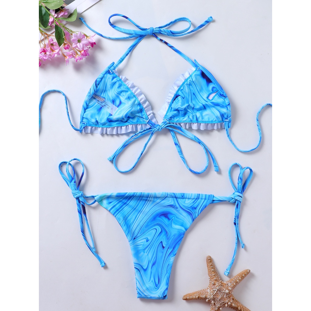 [BKN1497] &lt;ÂU&gt; SET BIKINI XANH BLUE LOANG