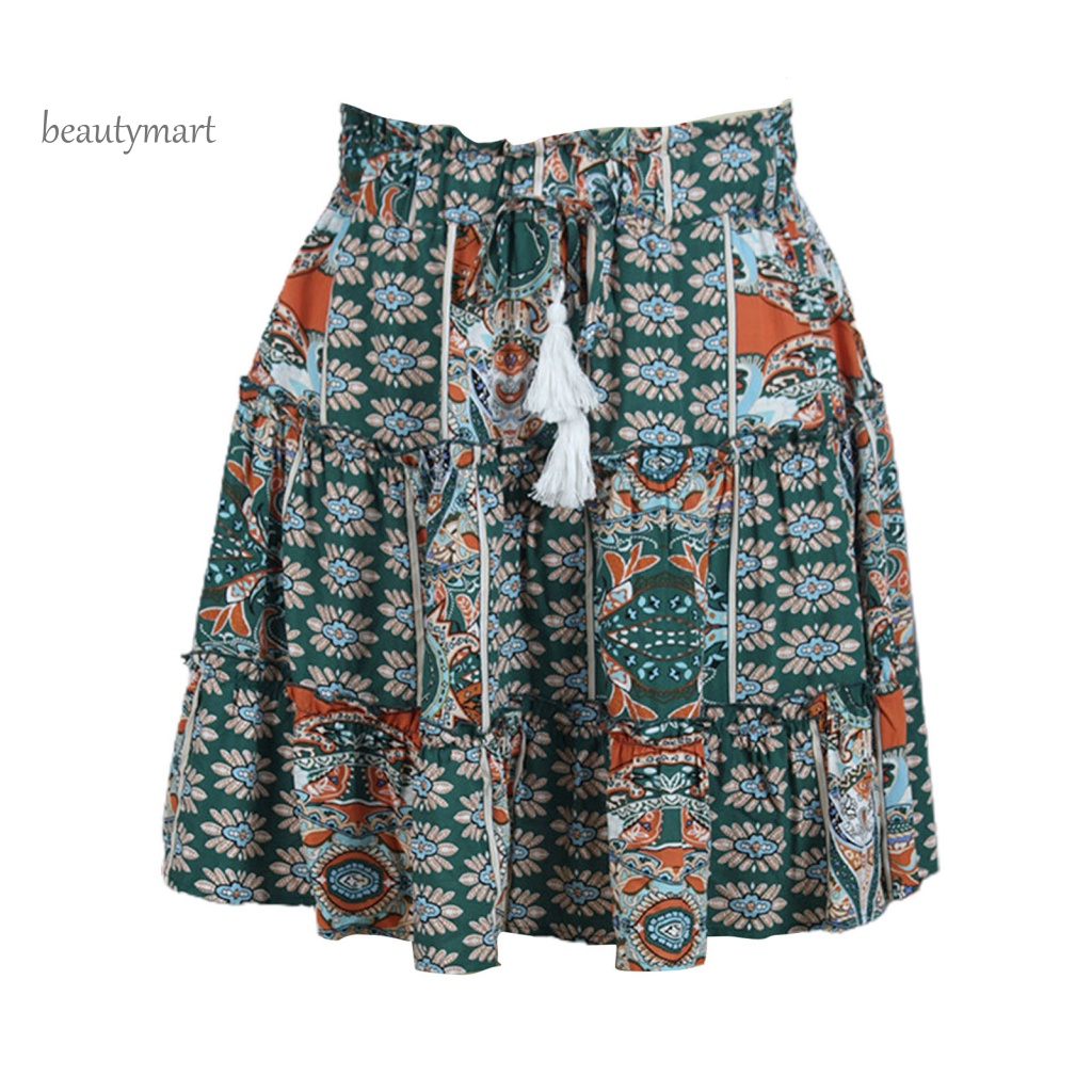 Chân Váy Mini In Hoa Phong Cách Bohemian 1