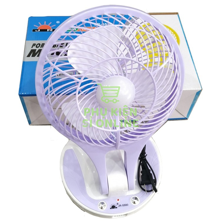 Quạt sạc tích điện gấp gọn JR 5580 kèm đèn led Store4girls
