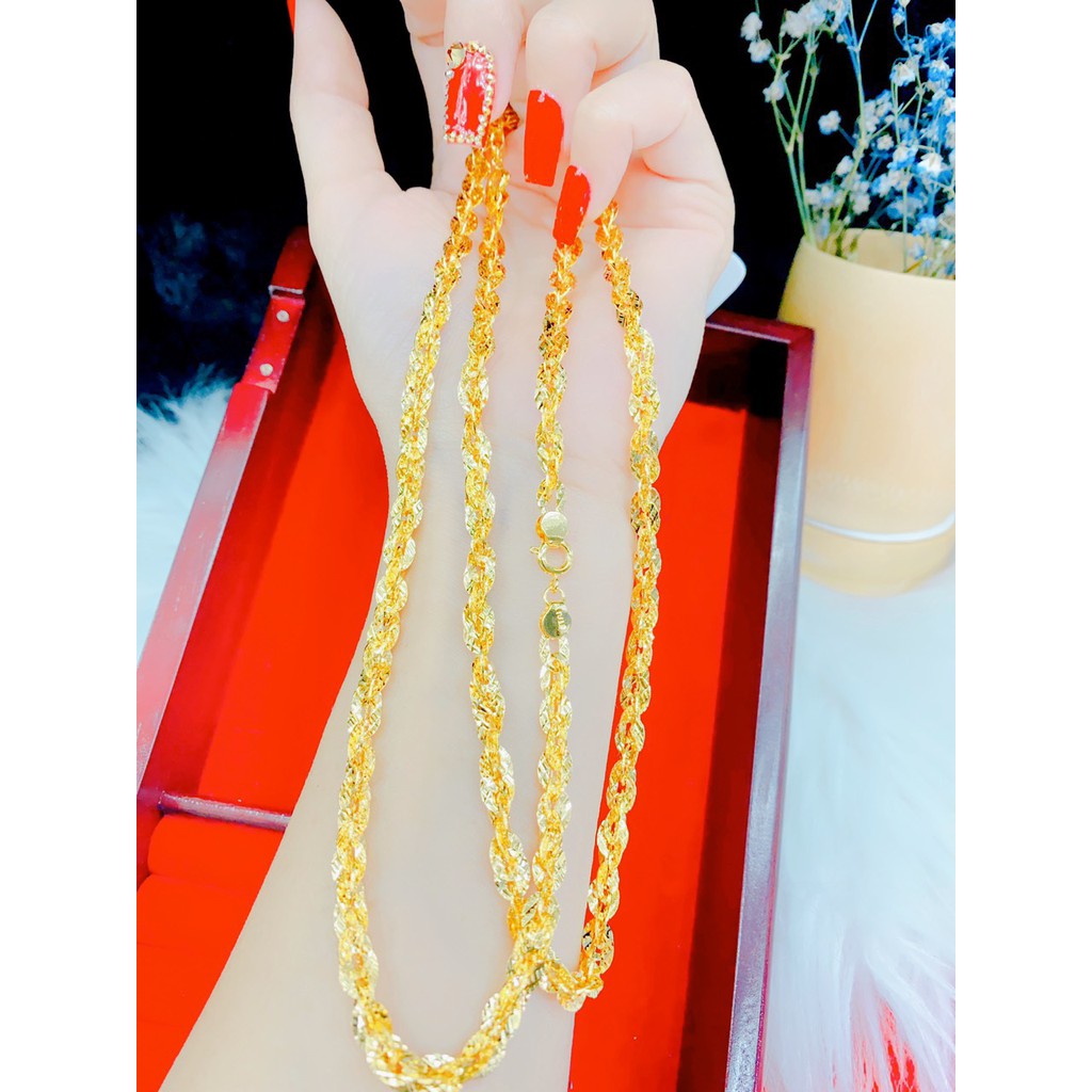 Dây Chuyền Nữ Dạng Xoắn Màu Vàng Sành Điệu Phong Cách Sang Chảnh Đủ Size Xinh Xắn - Trang Sức Nữ Đẹp