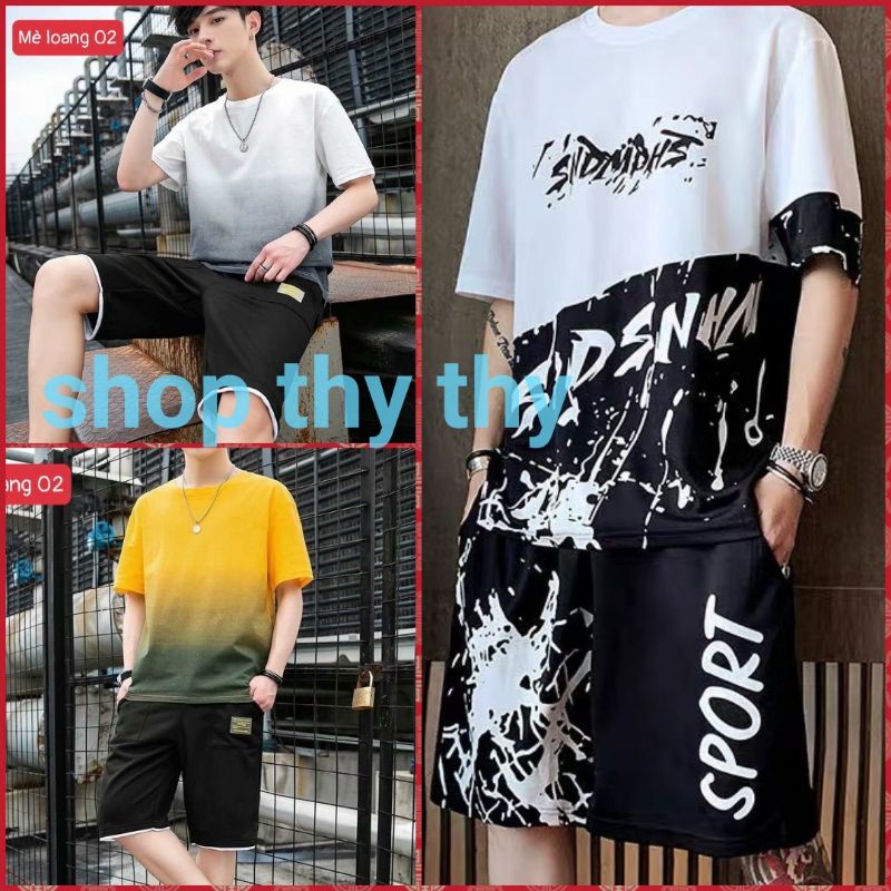 Bộ thể thao nam loang 2 màu ,Đồ bộ mặc nhà chất thun mè co giãn 4 chiều,mẫu teen hè mới