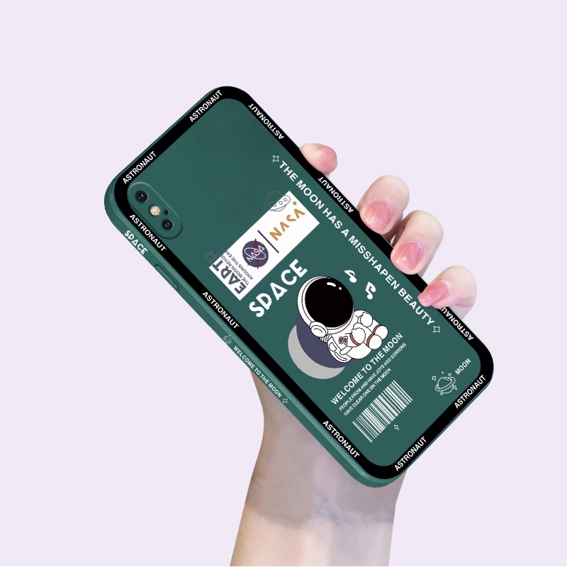 Ốp Điện Thoại Silicone Mềm Hình Phi Hành Gia Cho iPhone X XR Xs Max se