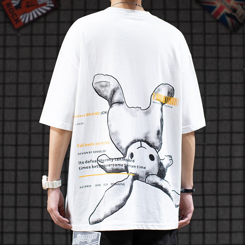 Áo Thun Tay Lỡ Dáng Rộng Phong Cách Hàn Quốc Cá Tính Cho Nam