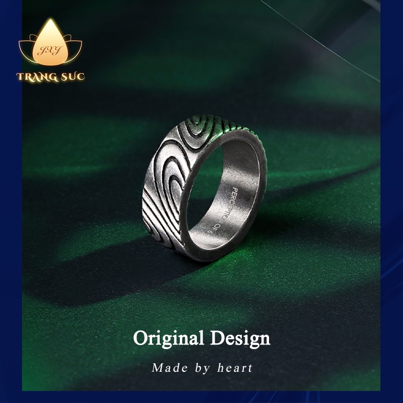 Nhẫn Lớn Nam nữ Sọc bất thường Sáng tạo Cổ điển Làm như cũ Bạc Thái Phong cách Vòng đuôi Âu Mỹ Phong cách NH-196